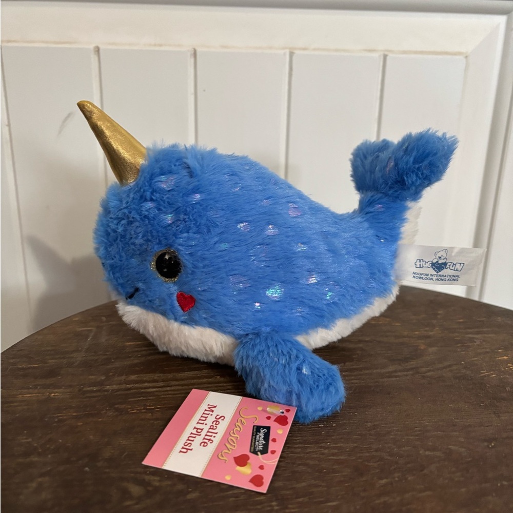 Hug Fun Blue Narwhal Plush